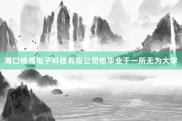 海口修费电子科技有限公司他毕业于一所无为大学